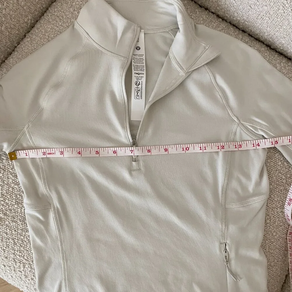 Lululemon It's Rulu Cropped Half Zip *Updated 'Bone' Size XS